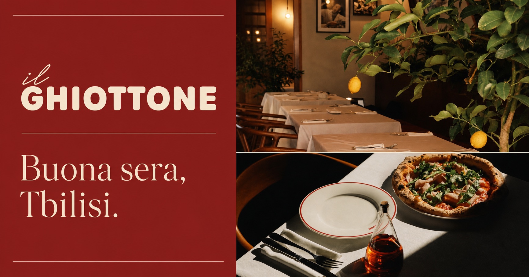Il Ghiottone restaurant website shown in desktop and mobile layouts